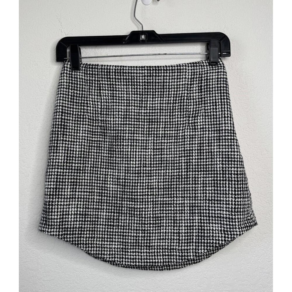 Abercrombie & Fitch Women’s Black White Tweed Mini Skirt Sz XS Preppy Academia